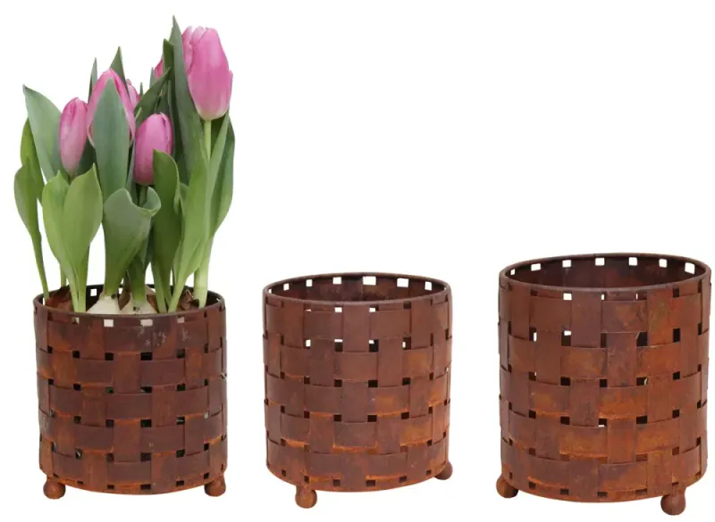 Krukke flettet rund - medium | Eldgarden