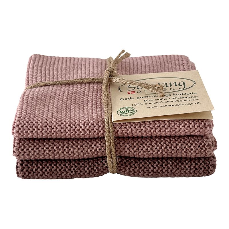 Støvet rosa kjøkkenkluter 3pk