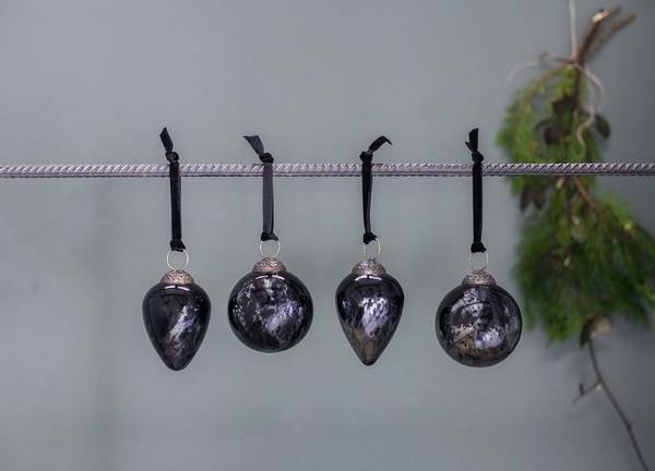 Danoa dråpeformet glasskule - aged smoke & black | Nkuku