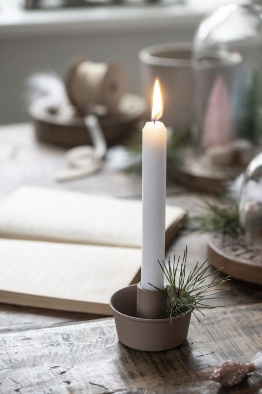 Lysestake til bedelys med høy kant - malva | IB Laursen