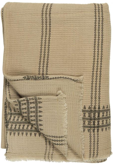 Hovedbilde Brunt pledd med sort trykk | IB Laursen