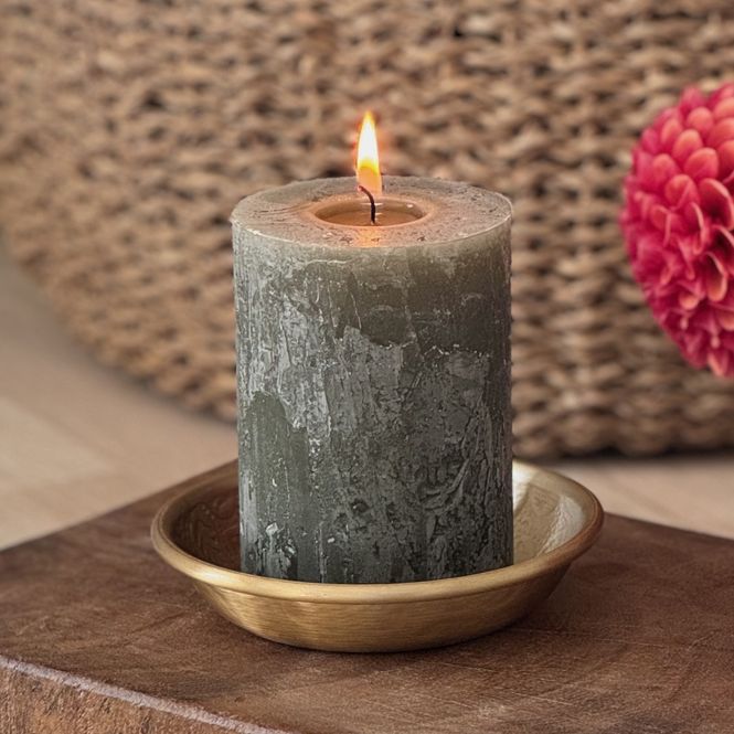 Hovedbilde Lysfat messingfarget med kant